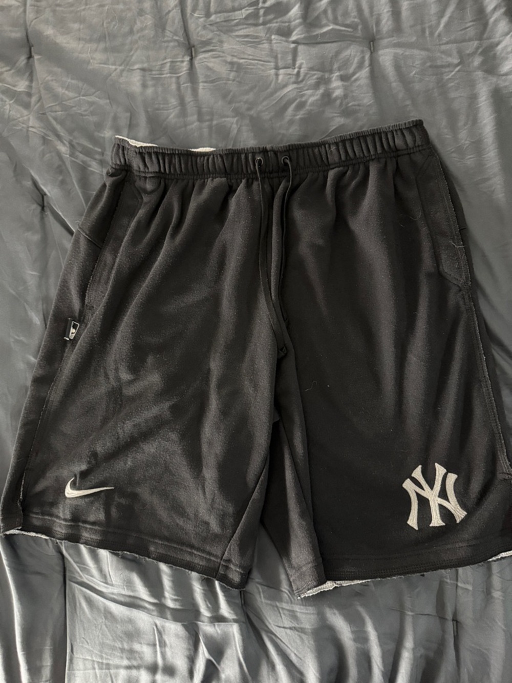 Nike New York Yankees Black Men’s Dri-Fit  Shorts with White Logos
